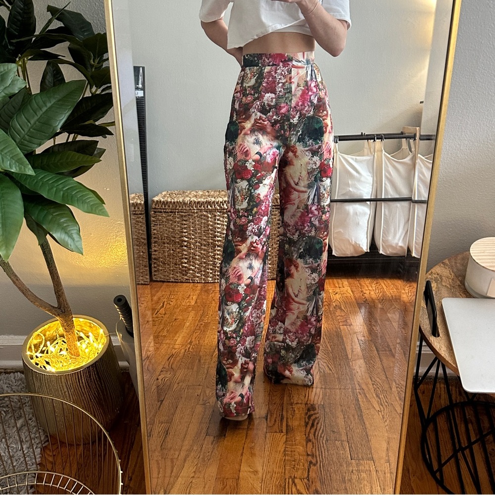 Satin wide leg pants
